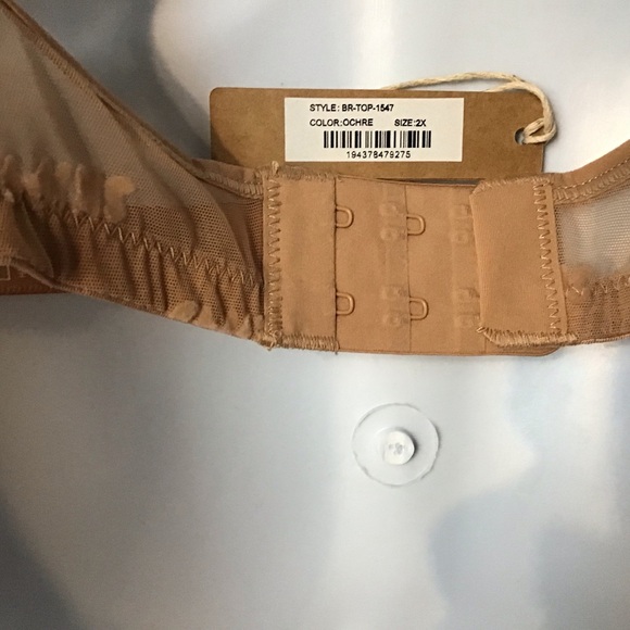 - Skims NWT Ochre Colored Sheer Cotton Underwire Top Size 3X - Picture 4 of 4